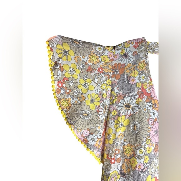 Uncle Frank yellow flowy floral dress statement sleeves lightweight sz XL used - Picture 5 of 7